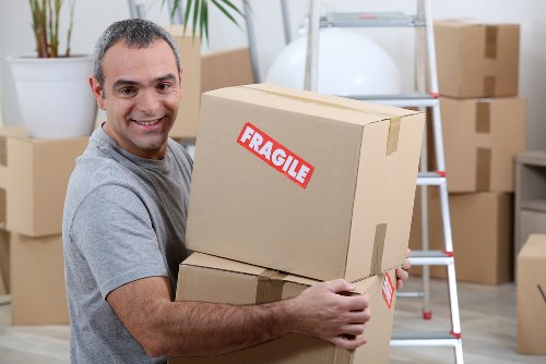 Careful loading of boxes and furniture from a shared student house