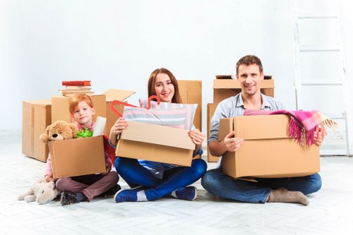 House removal team planning a move in a Haringey residential street