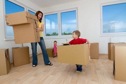 Careful boxing and wrapping of fragile items during a move